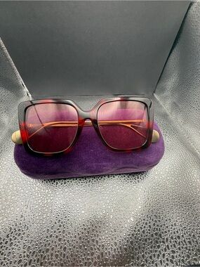 Gucci Oversized Square Sunglasses - Pink Gradient/Brown Frame GG0435SA